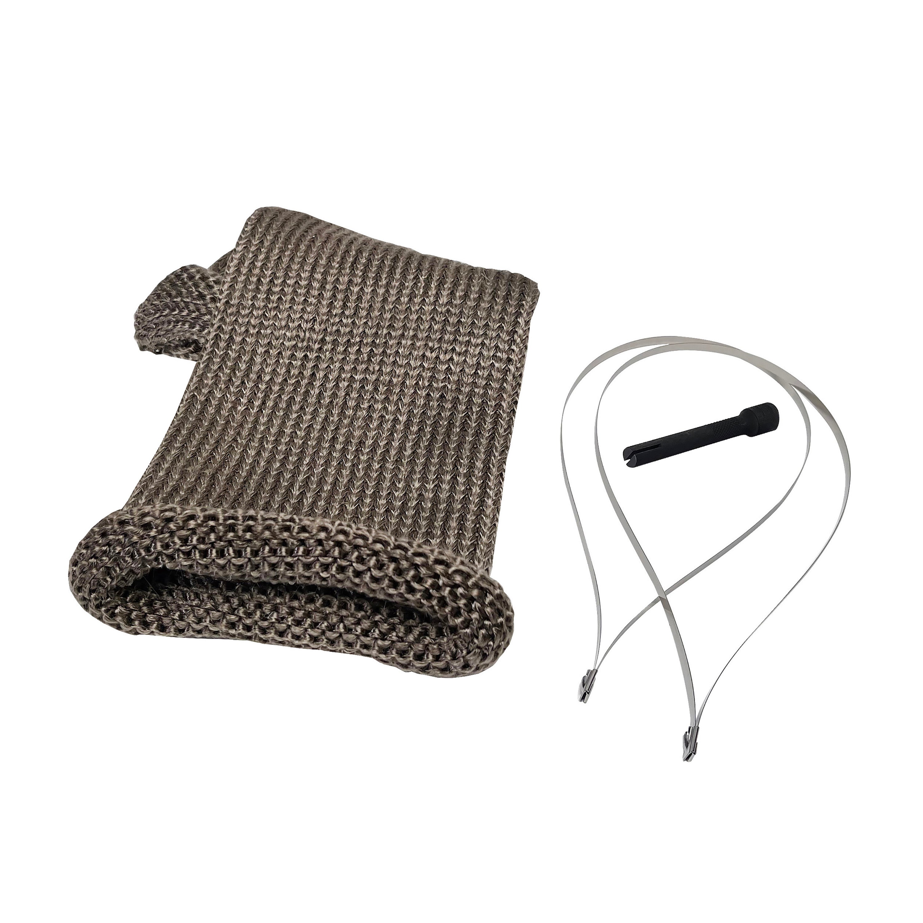Design Engineering Titanium Knit Sleeve Kit Tan 4in x 12in Includes Ties & Tool Exhaust Heat Shield