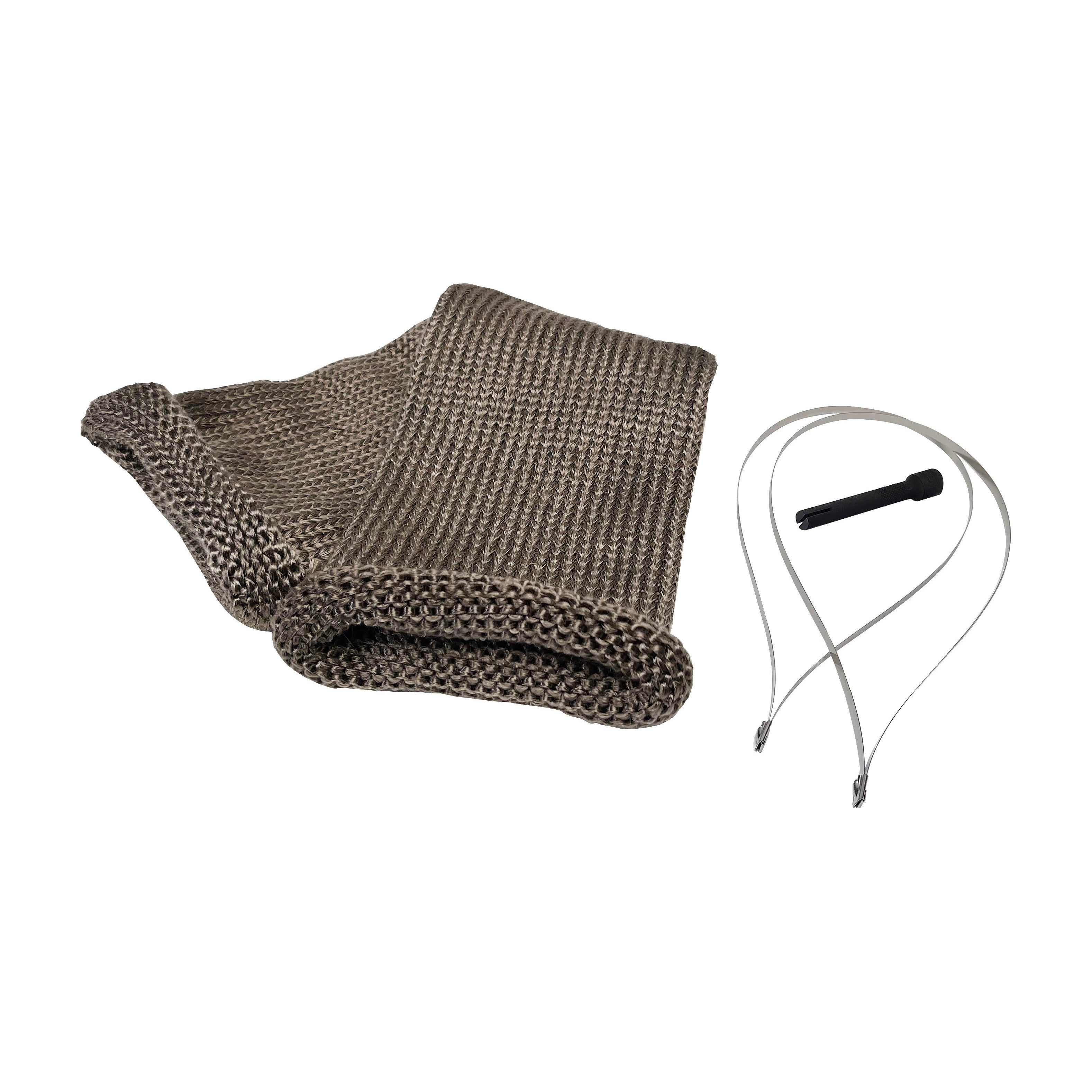 Design Engineering Titanium Knit Sleeve Kit Tan 4in x 24in Includes Ties & Tool Exhaust Heat Shield