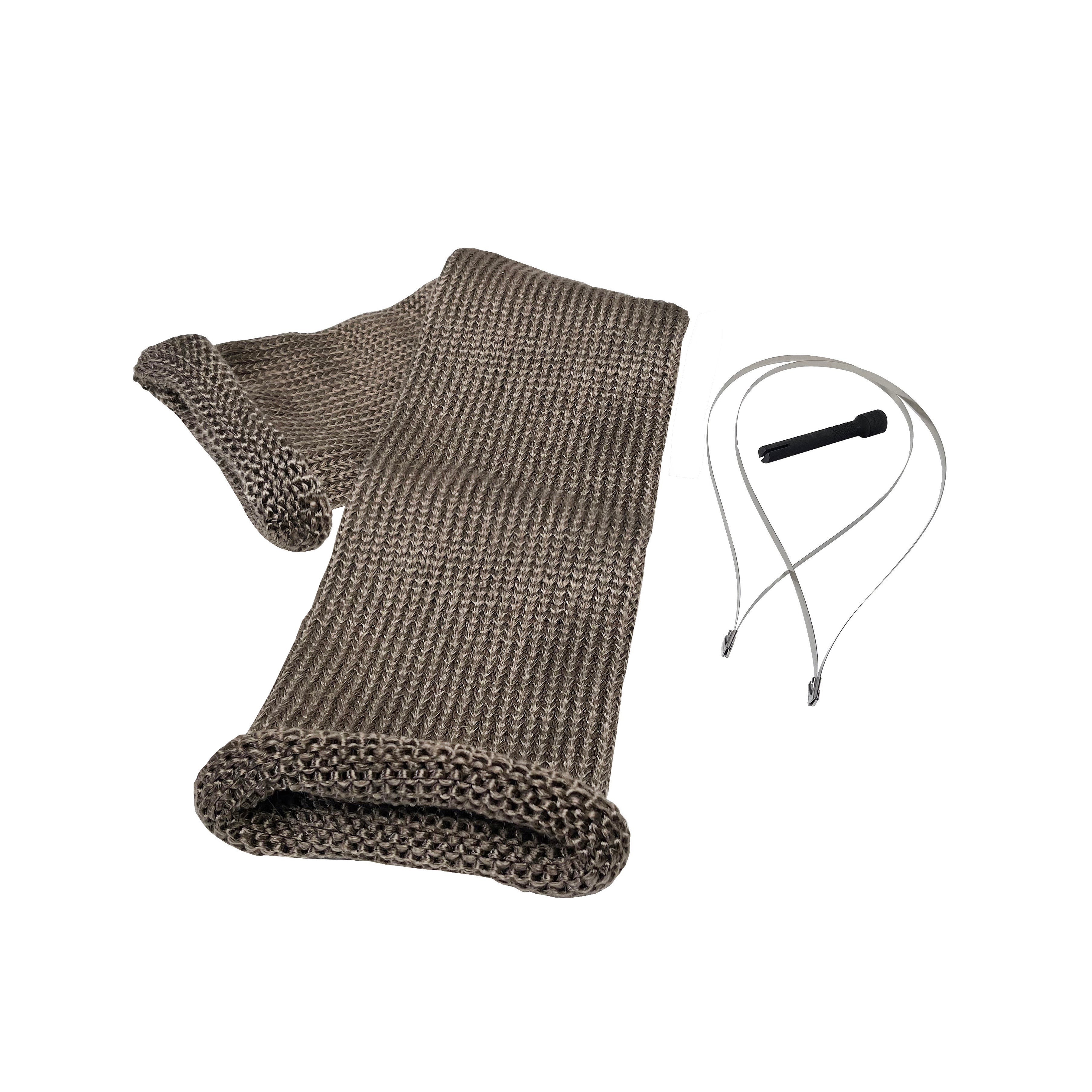 Design Engineering Titanium Knit Sleeve Kit Tan 3in x 36in Includes Ties & Tool Exhaust Heat Shield