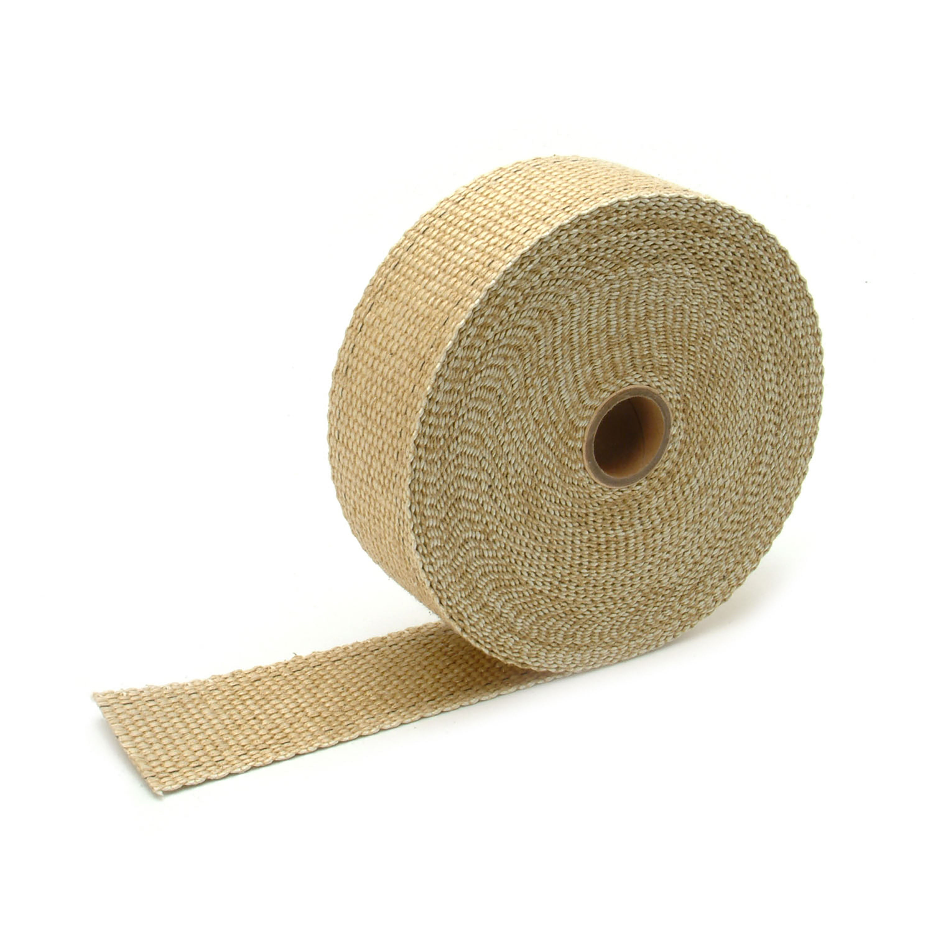 Design Engineering One 50 foot roll of 2 inch wide Tan Glass Fiber exhaust wrap. Exhaust Heat Shield