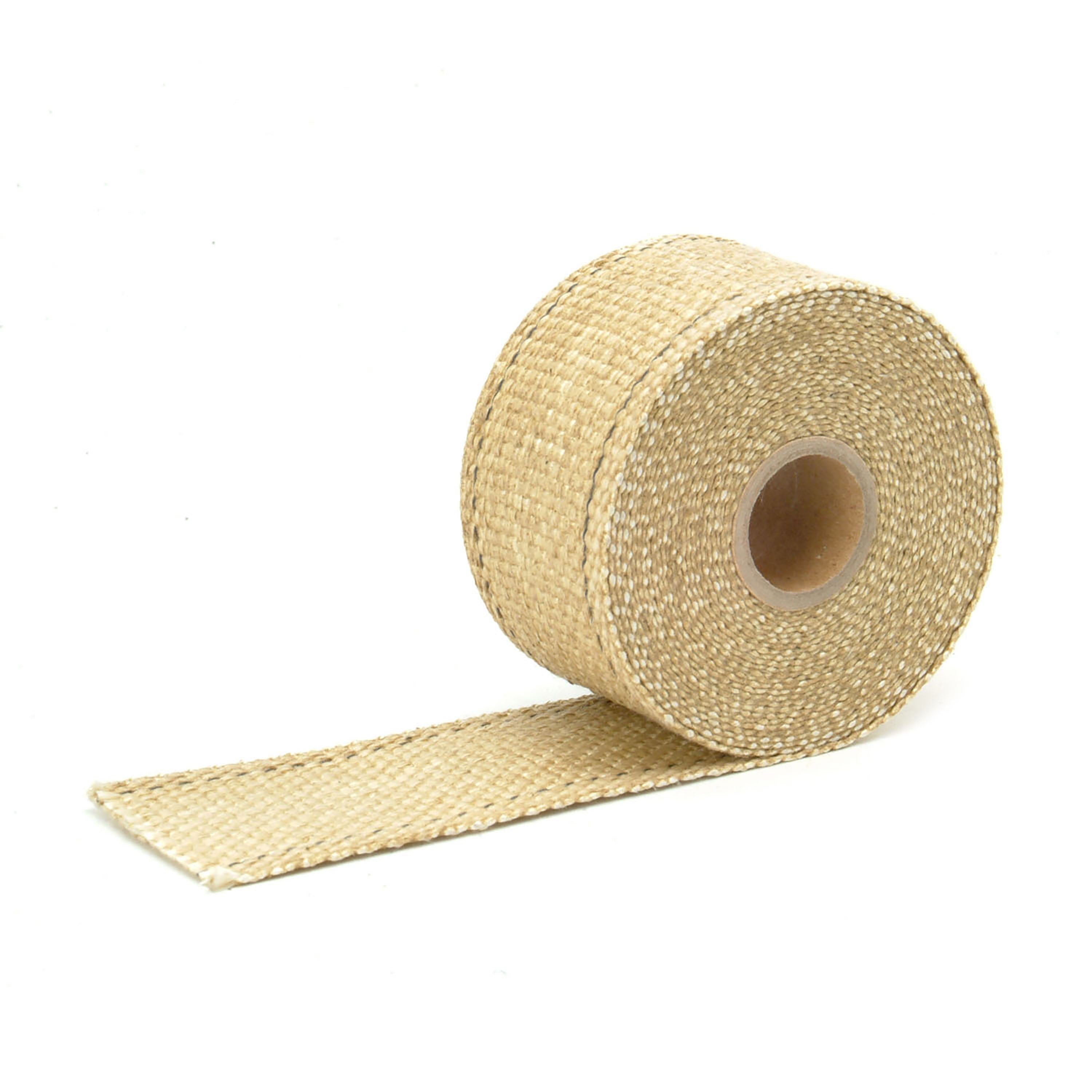 Design Engineering One 15 foot roll of 2 inch wide Tan Glass Fiber exhaust wrap. Exhaust Heat Shield
