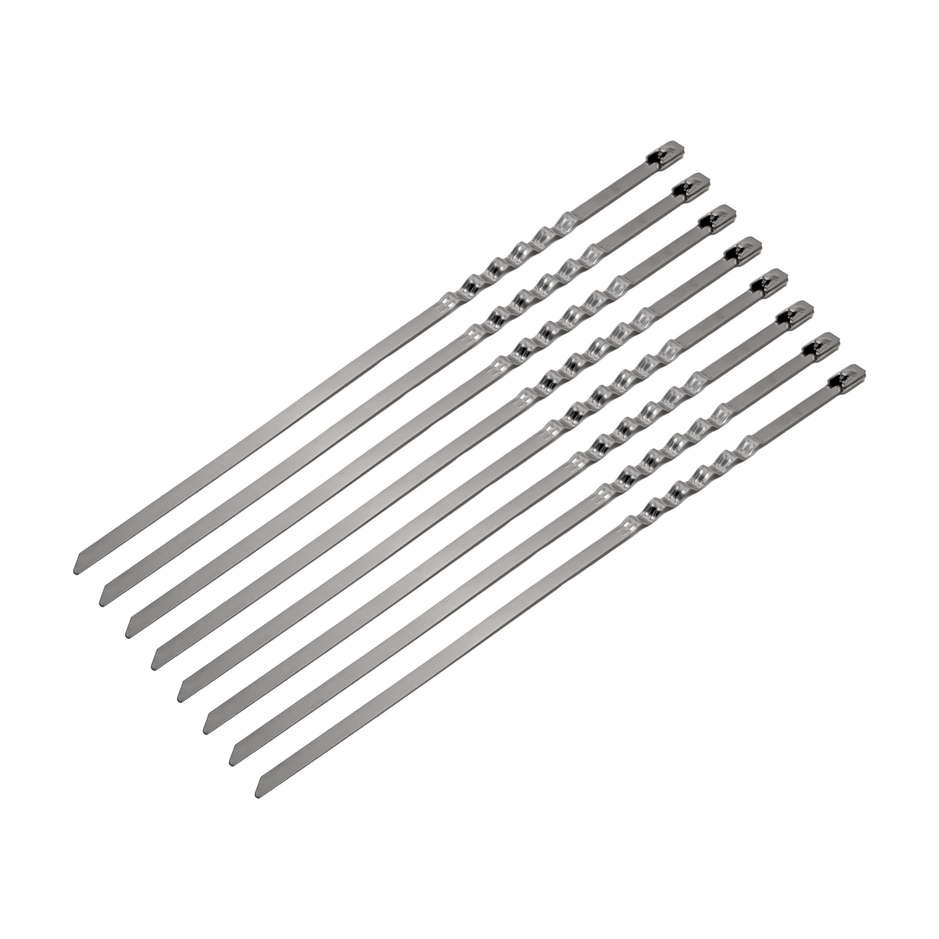 Design Engineering Nine 8 inch long stainless steel Lokjaw locking ties. Cable Tie and Clip 10204