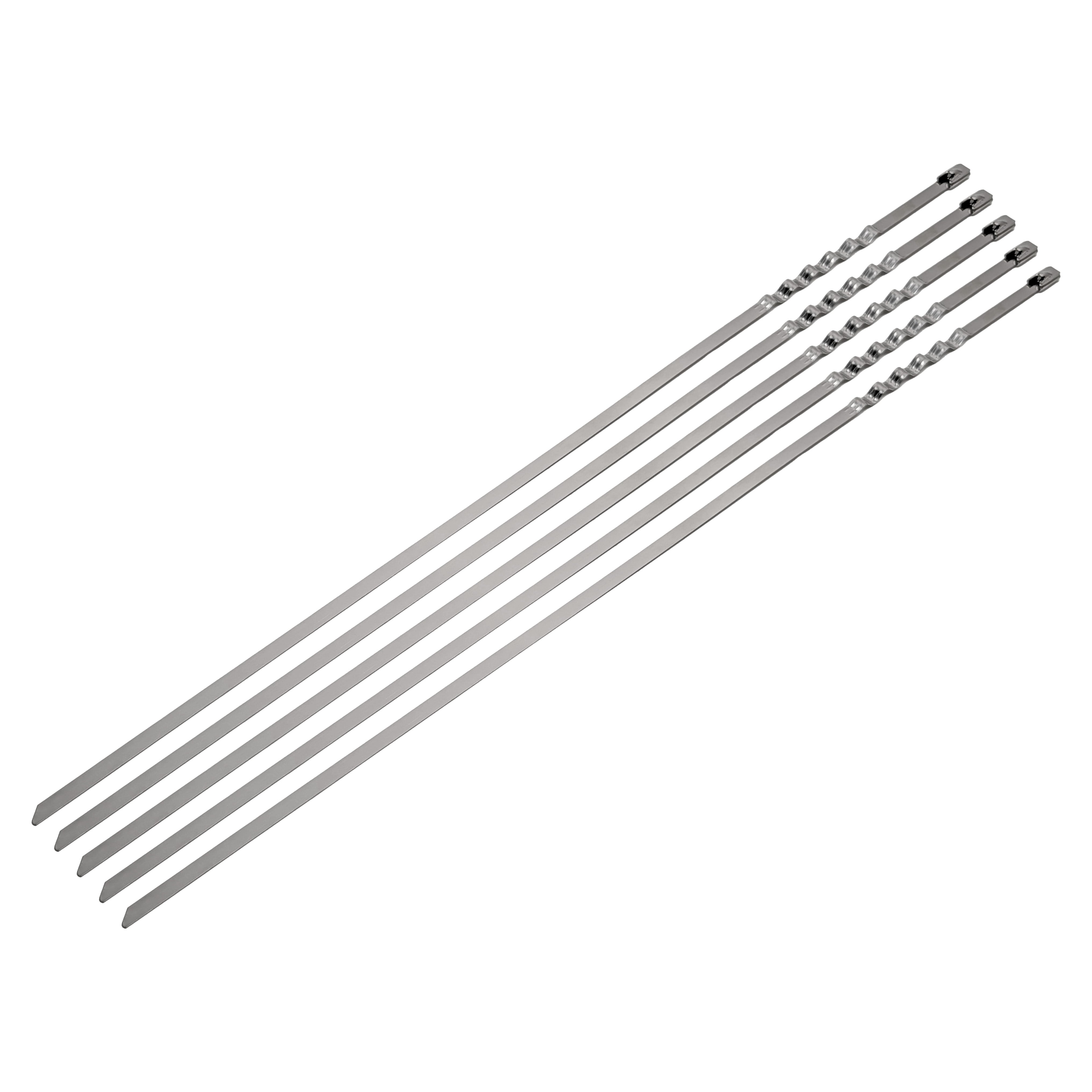 Design Engineering Five 14 inch long stainless steel Lokjaw locking ties. Cable Tie and Clip 10206