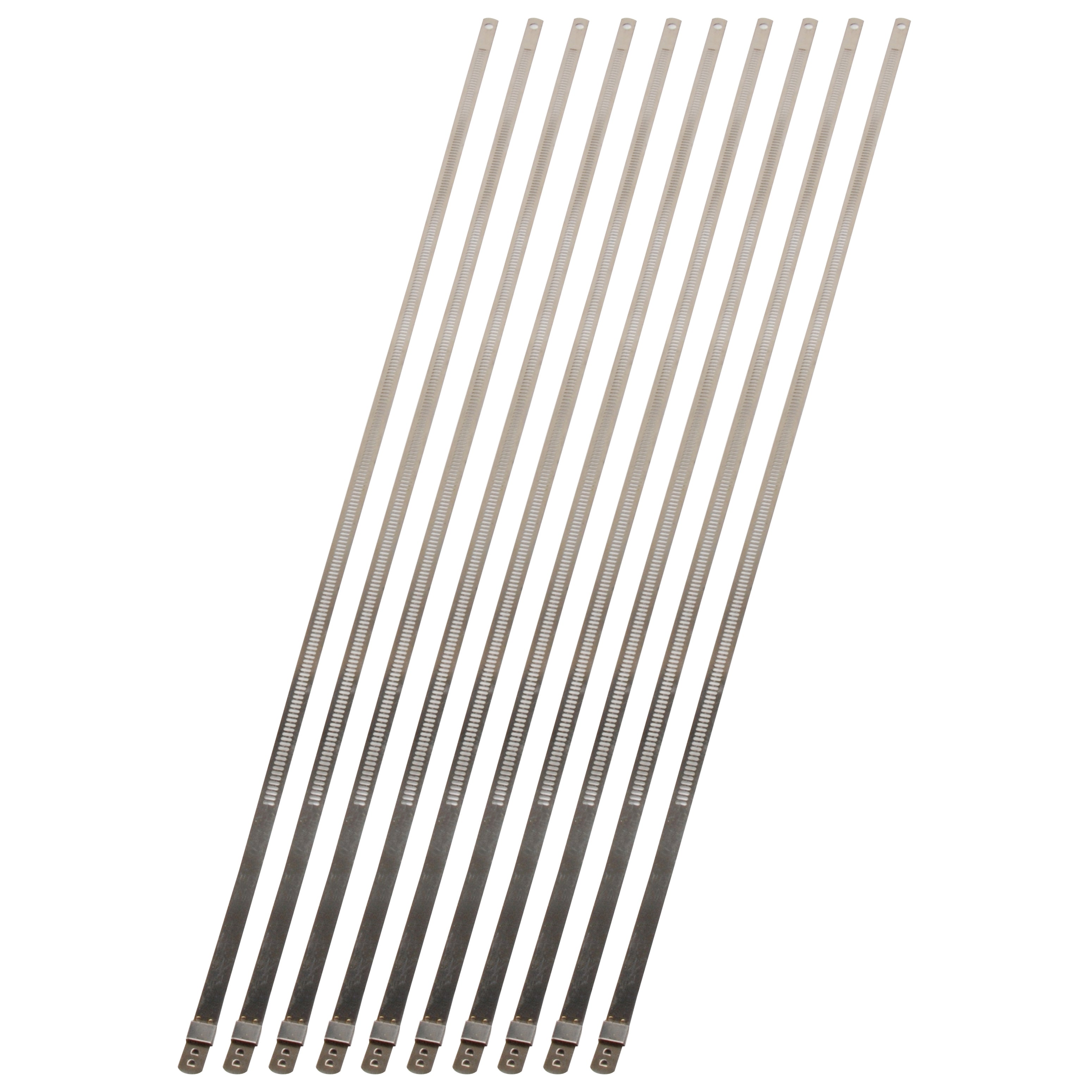 Design Engineering Ten 20 inch long stainless steel locking ties. Width 7mm. Exhaust Heat Shield 10210