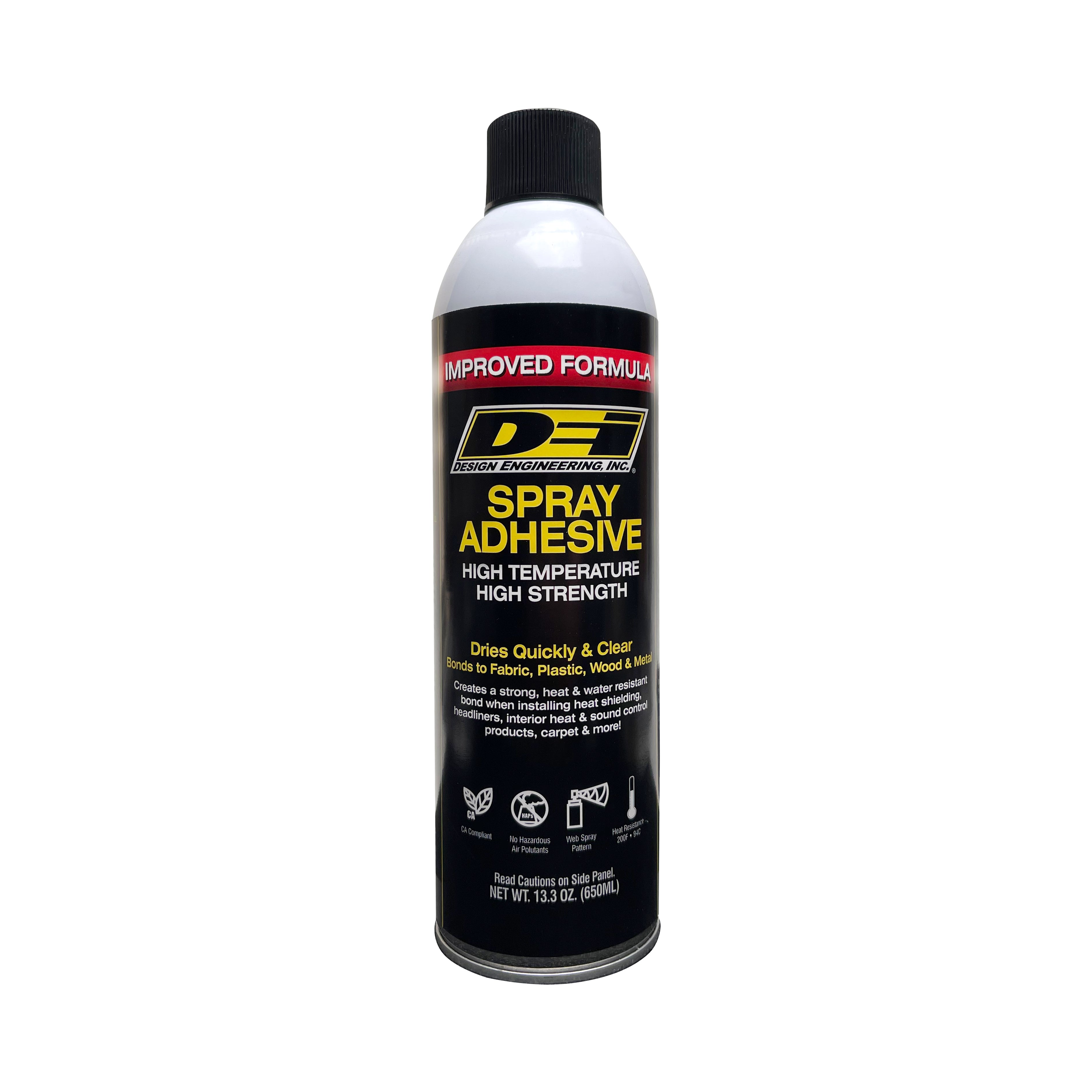 Design Engineering One 13.3 oz pressurized metal can of adhesive spray. Spray Adhesive 10492