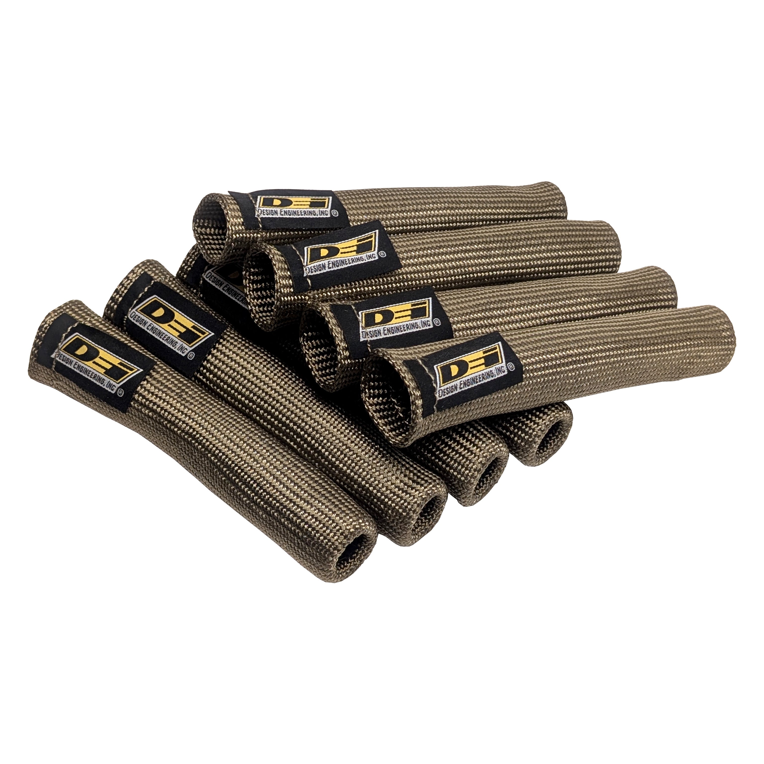 Design Engineering Eight 6 inch Titanium Protect-A-Boots with internal metal ring. Spark Plug Boot Heat Sleeve