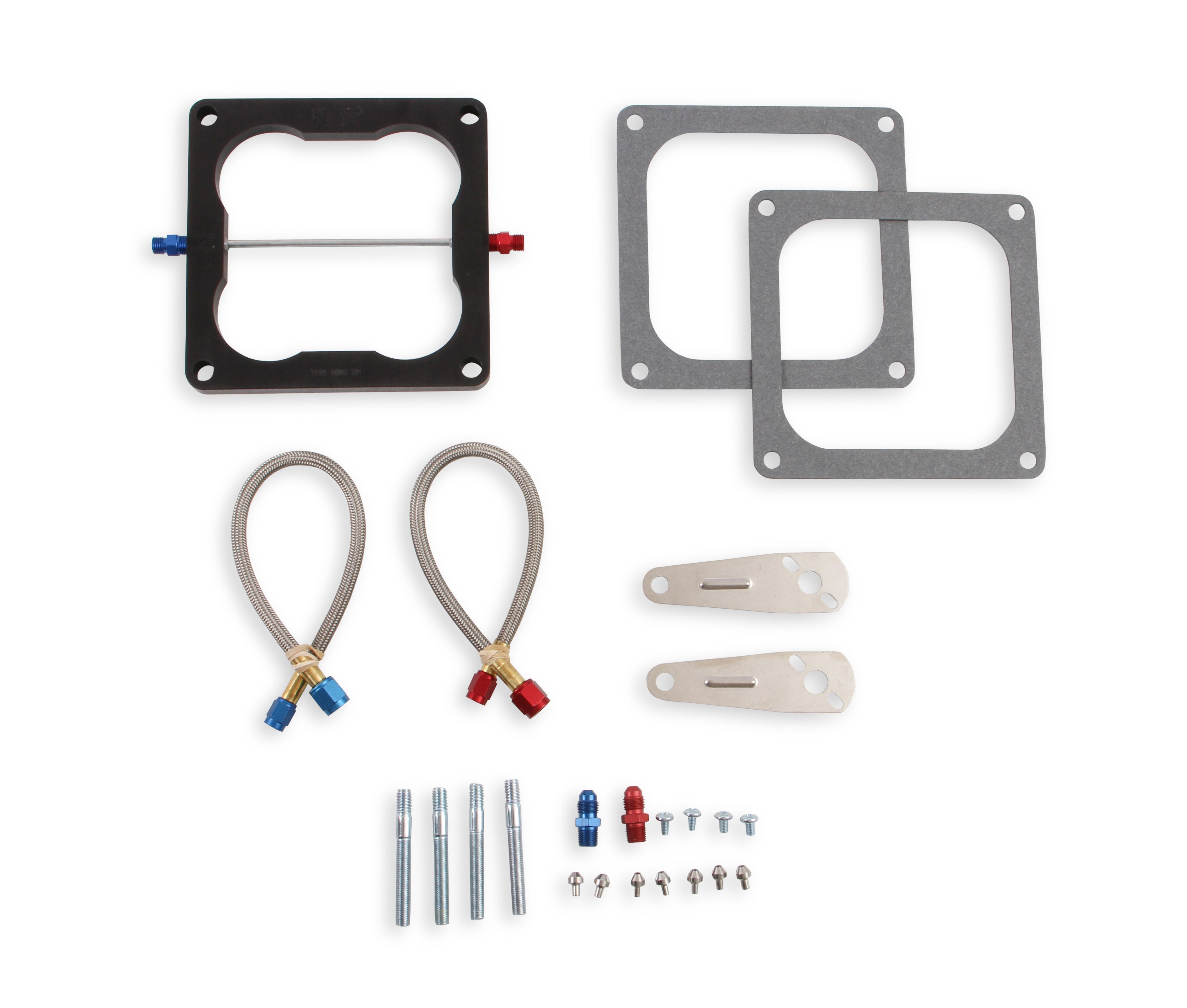 NOS/Nitrous Oxide System Big Shot Injector Plate, W/ Jets & Plumbing, Holley Dominator, V8