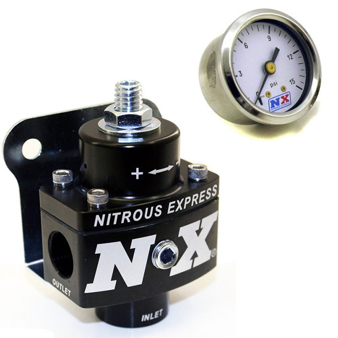 Nitrous Express Fuel Pressure Regulator; NON Bypass; With Fuel Pressure Gauge. 15952