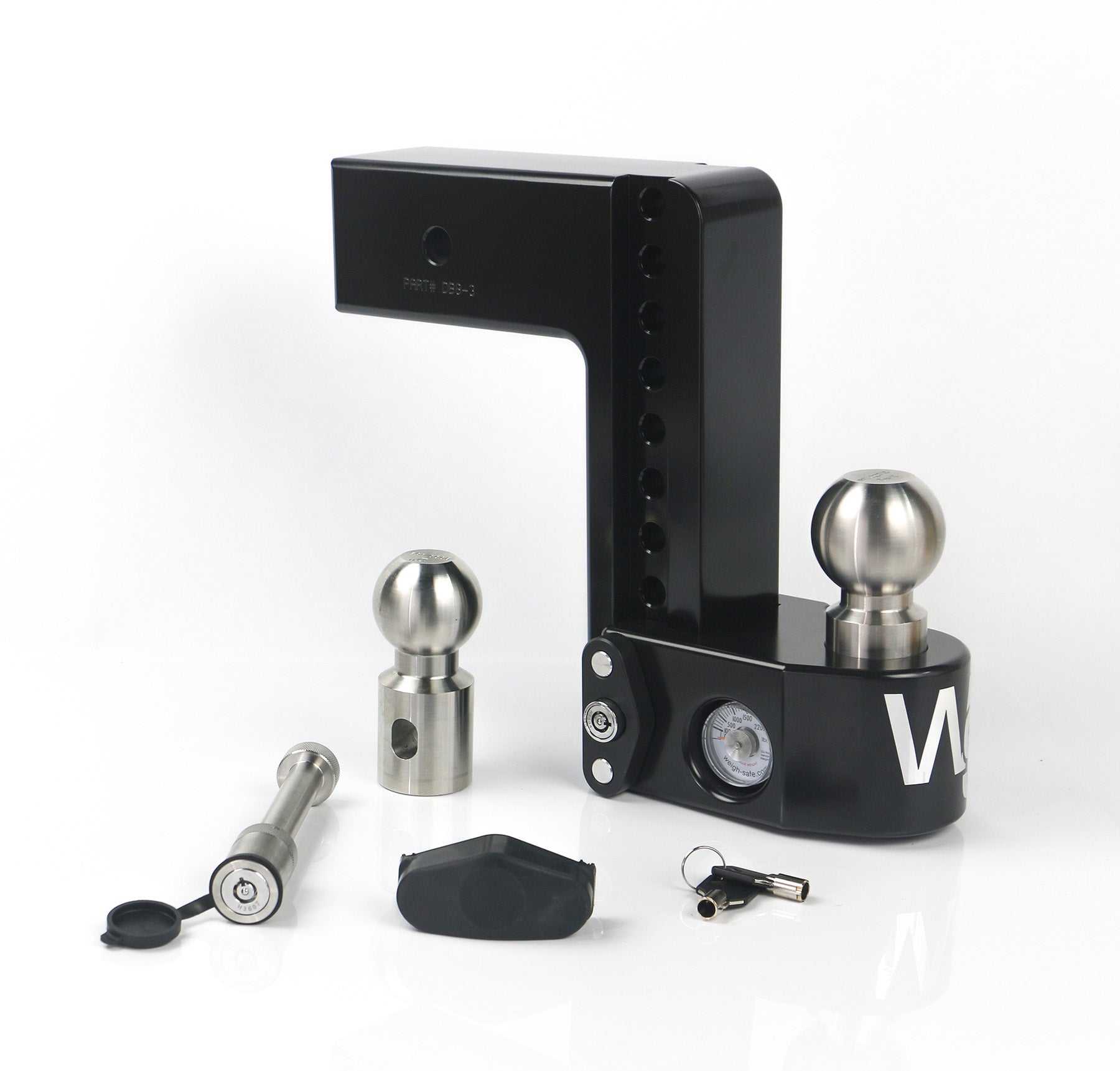 Weigh Safe WS8-3-KA-CER-BLA Black Drop Hitch - 8" Drop for 3" Shank withHitch Pin Lock