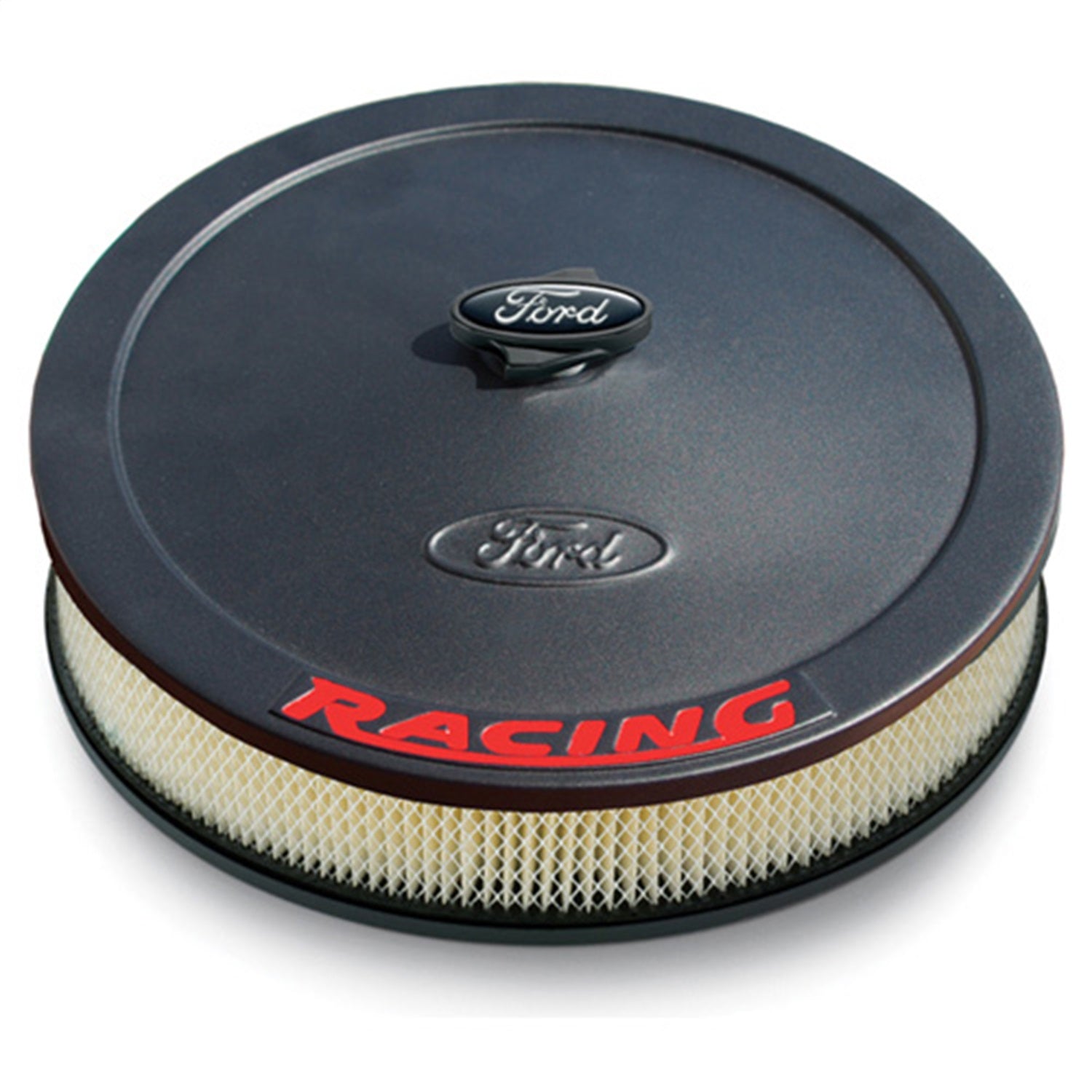Ford Performance Air Cleaner Kit: Black Crinkle Finish, Red Ford Racing Emblem - 302-352