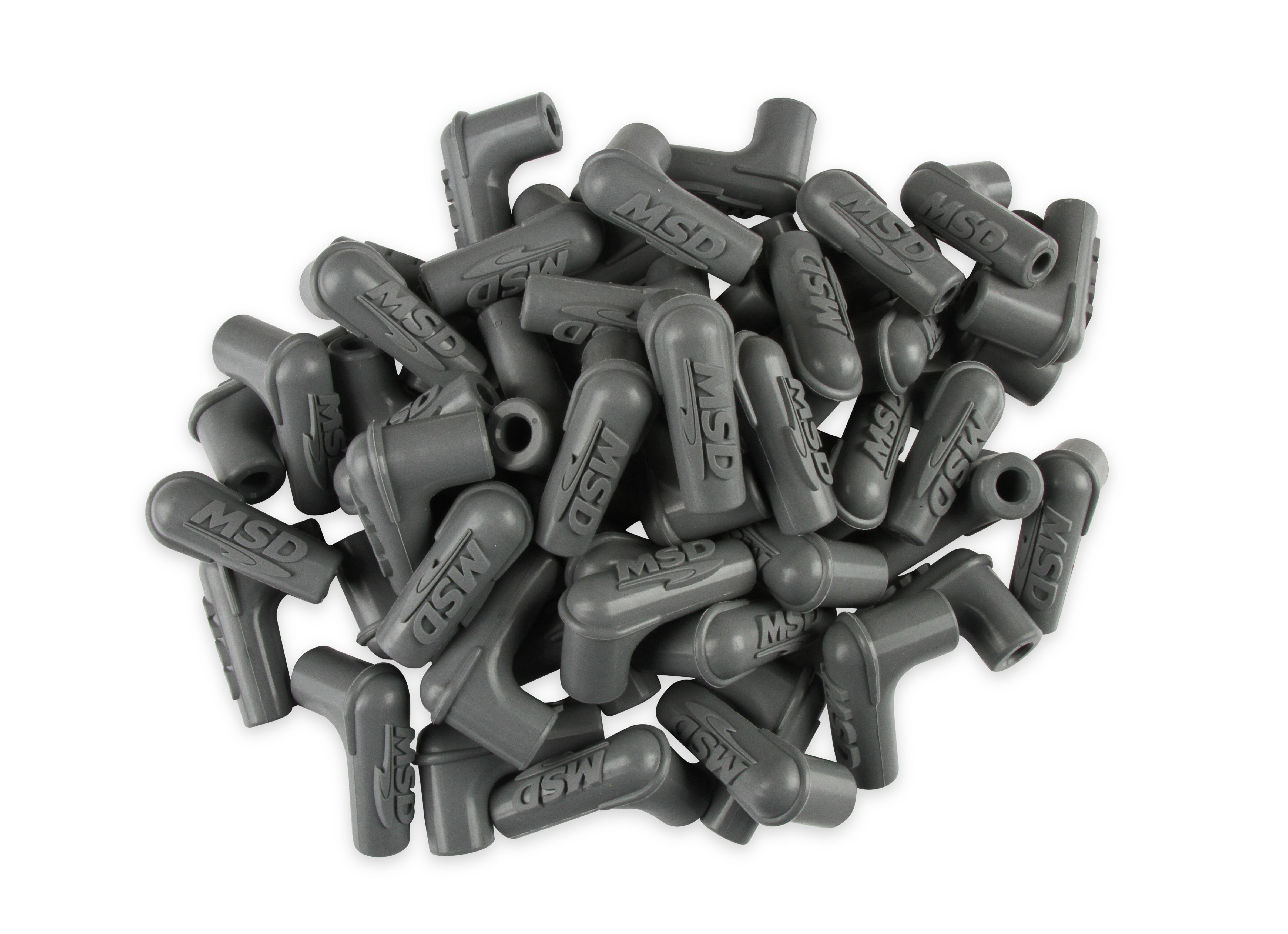 Spark Plug Boots, 90 Degree With MSD Logo, Gray Silicone 50EA 34514 product image 1