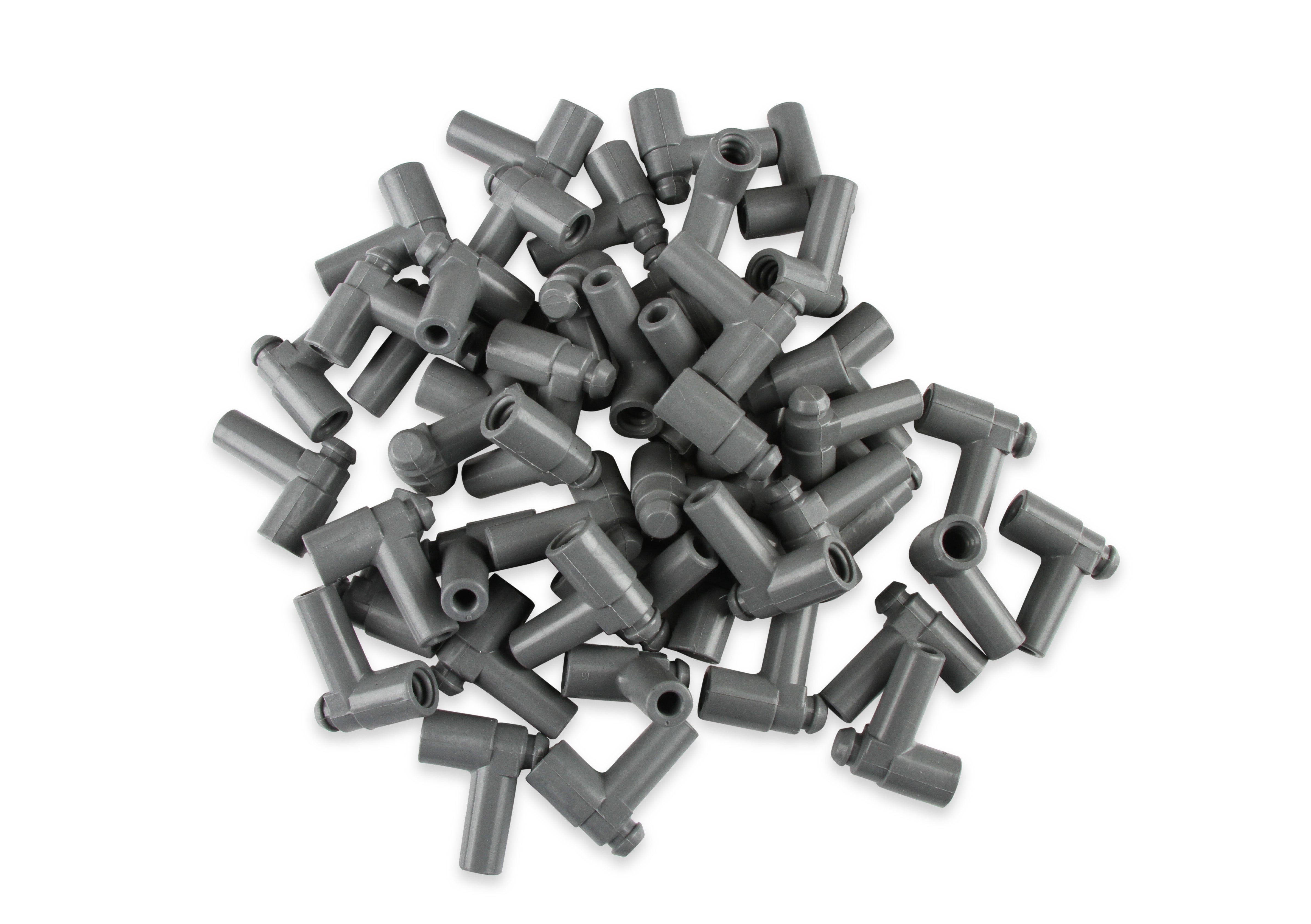 MSD Spark Plug Boots, 90 Degree With GM HEI Nipple, Gray Silicone, 50EA 34554 product image 1
