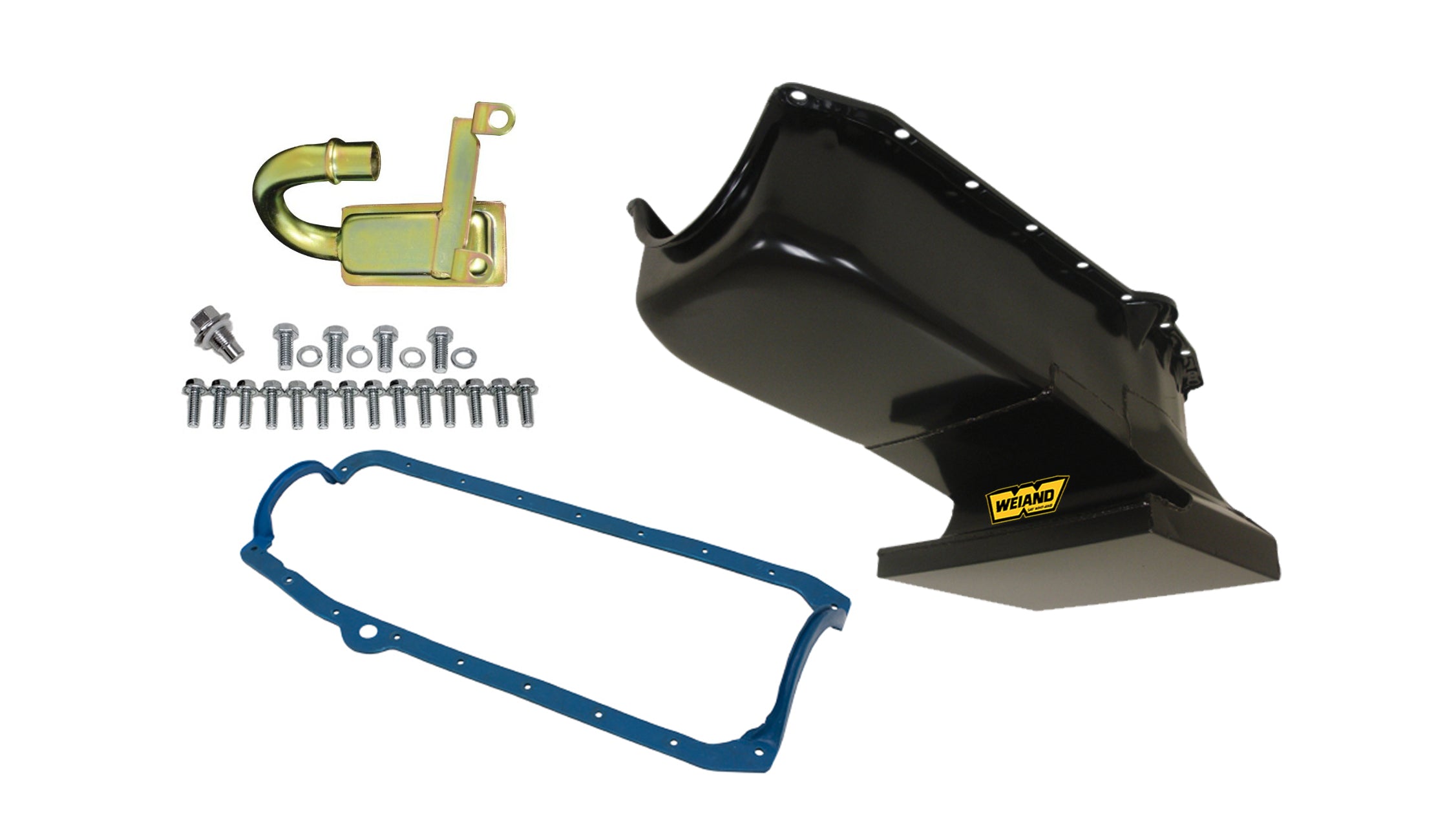 Weiand SBC 6qt Oil Pan Kit Black 67 CHEVY II 58-79 Engine Oil Pan 5018WND