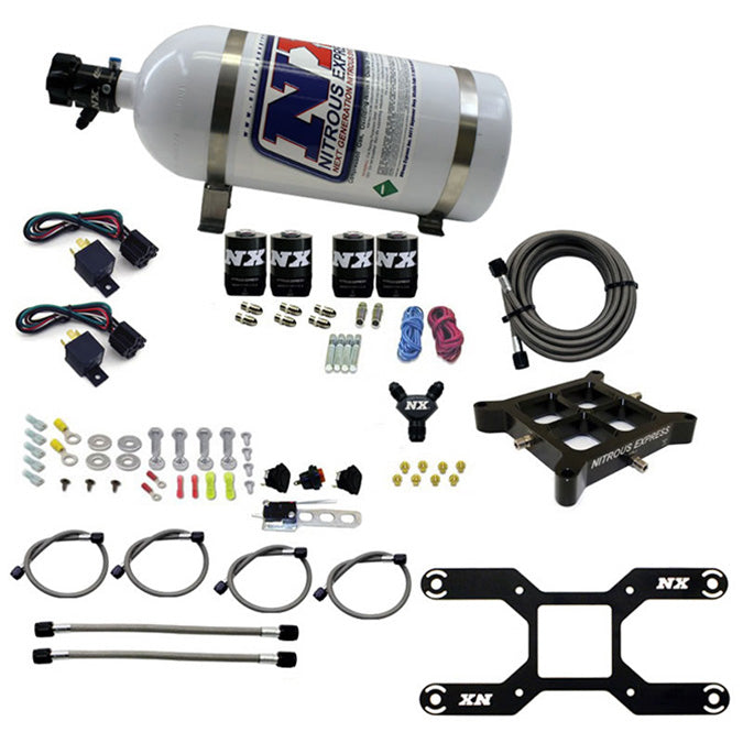 Nitrous Express 4150 Dual Stage Billet Crossbar; (50-300 & 100-500HP); With 10LB Bottle.
