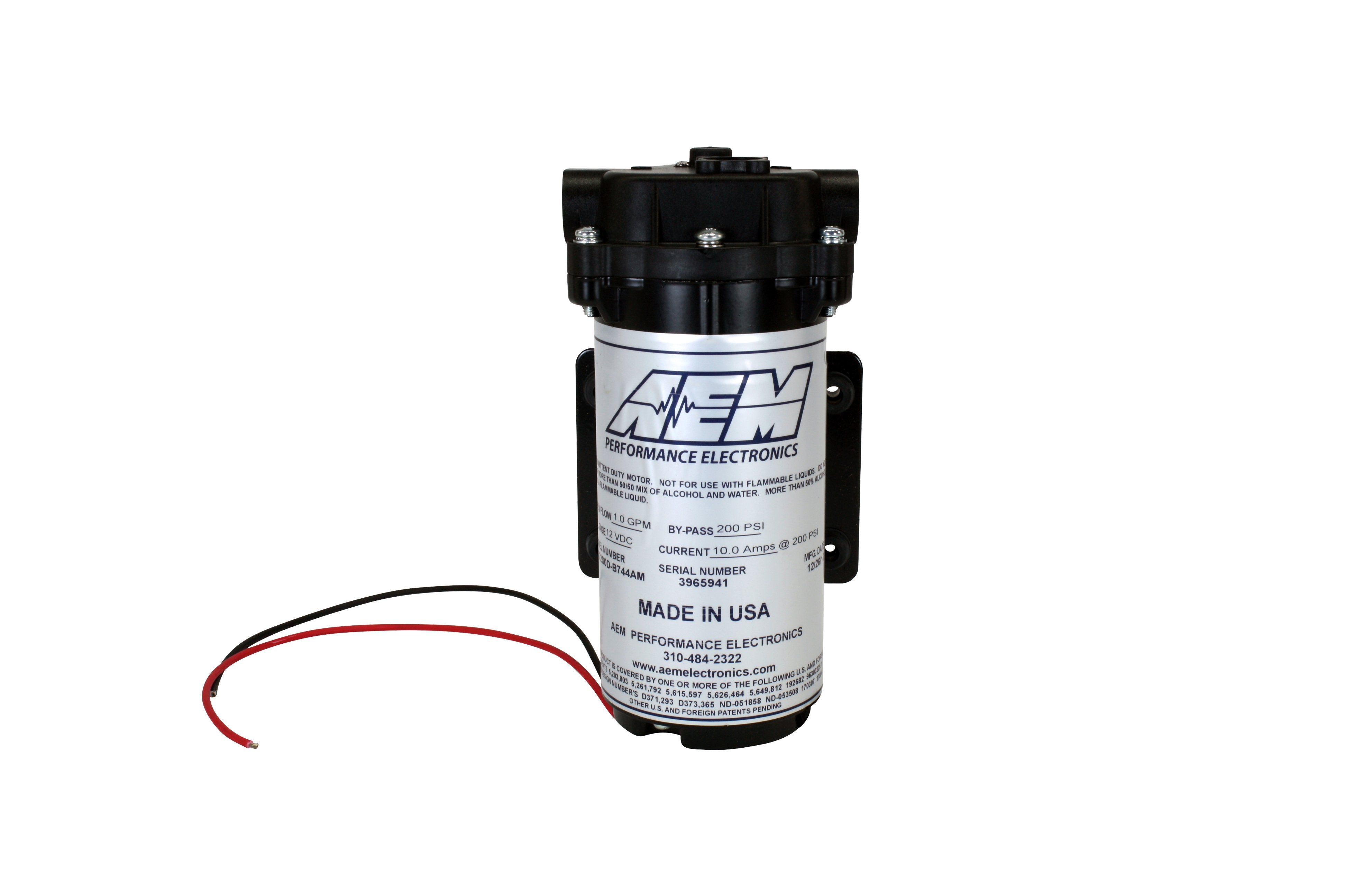 AEM Electronics Engine Component V3 Water/Methanol Injection Pump - 1/4" Push-Lock 30-3015