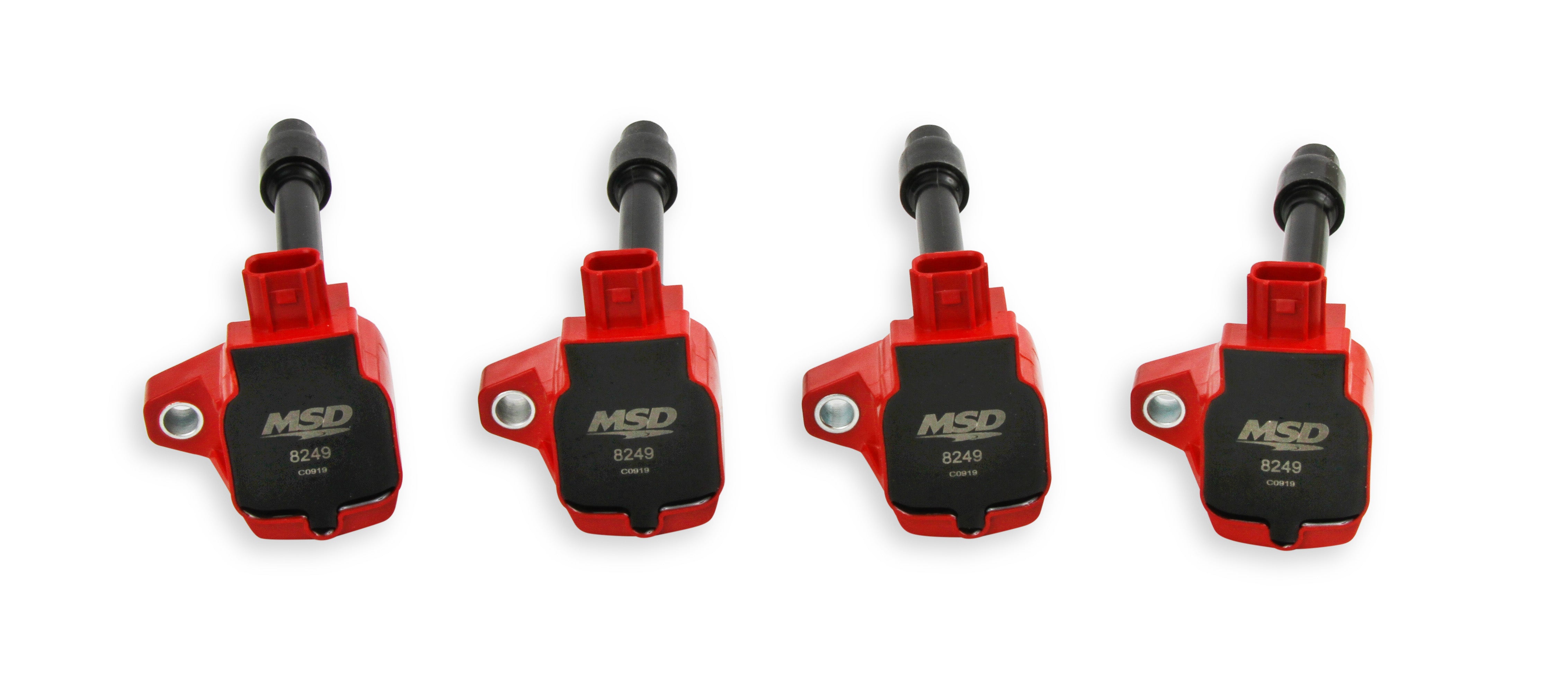 MSD Ignition Coil - Blaster Series - Honda 1.5L/2.0L/2.0L Turbo 4-cyl-Red-4-Pack 82494 product image 1
