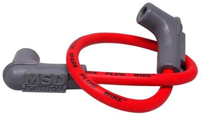 MSD Coil Wire Super Conductor 8.5mm HEI 18in Length w/90 Degree Boot Ends, Red 84059 product image 1