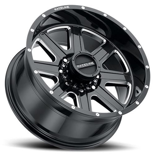 Aluminum Wheels 16x8 Hostage 940M Milled Gloss Black 0 Offset 5 on 114.3 Bolt Pattern 78.1 Bore Raceline