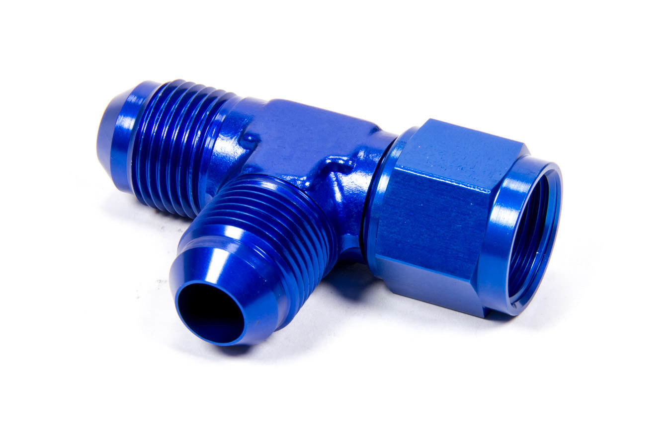 Aeroquip FCM2256 #8 AN Female x #8 AN Male x #8 AN Male Adapter Tee, Blue Anodized Aluminum