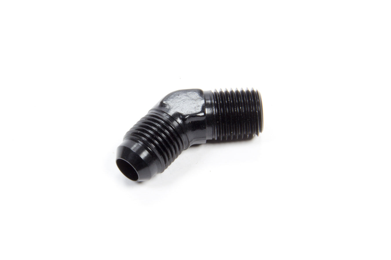 Aeroquip AN-NPT Fittings and Components 45 Deg Alum #6 Flare 1/4 in Black FCM5022