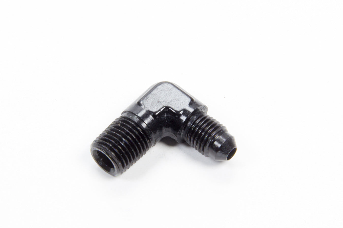 Aeroquip AN-NPT Fittings and Components 90 Deg Alum #4 Flare 1/4 in Black FCM5032