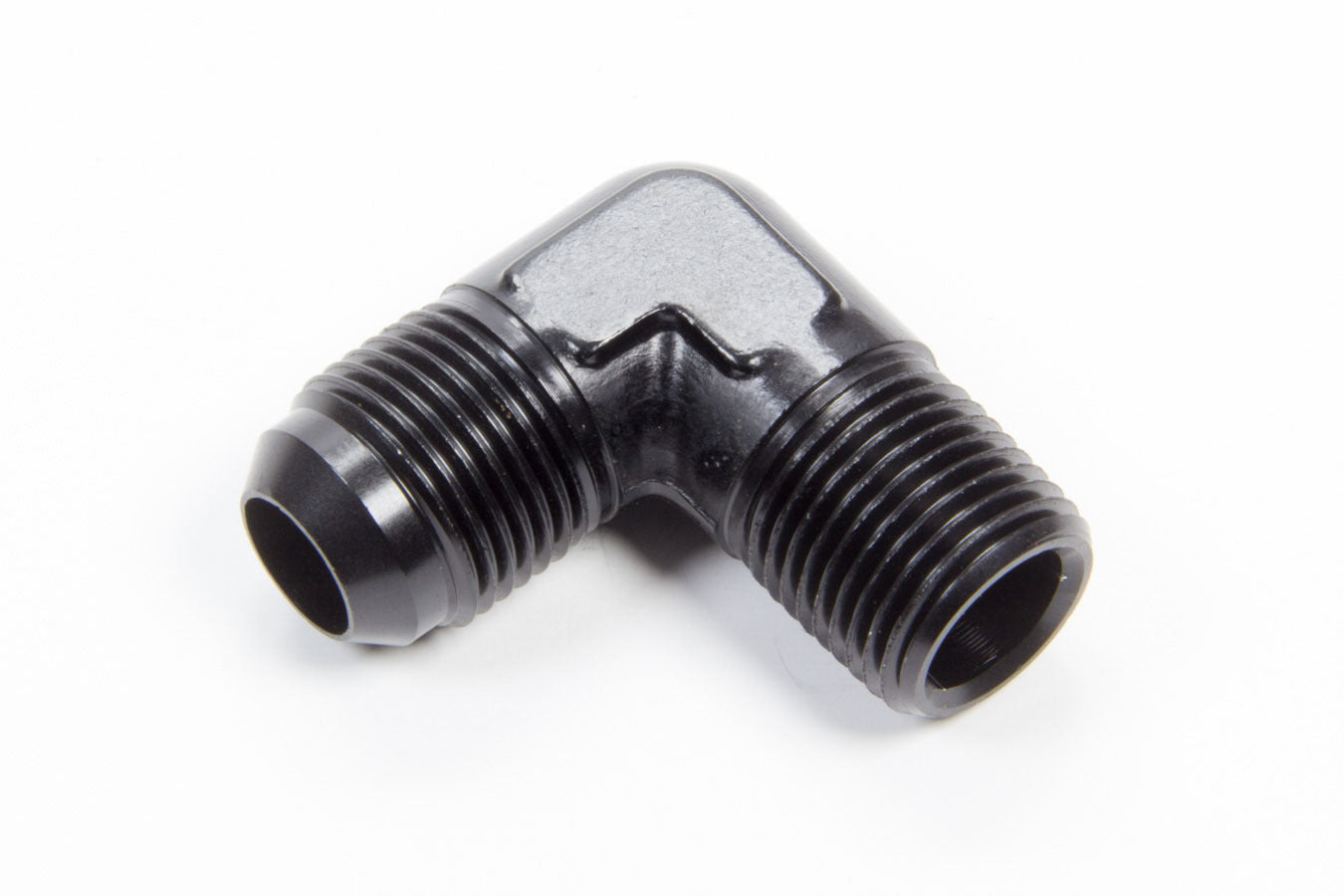 Aeroquip AN-NPT Fittings and Components 90 Deg Alum #10 Flare 1/2in Black FCM5039