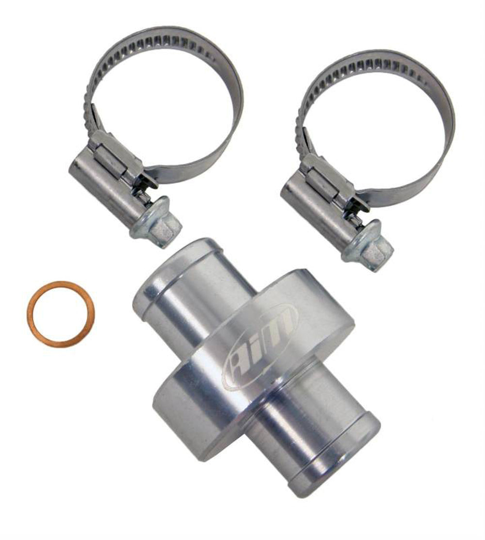 AiM SPORTS AN-NPT Fittings and Components Water Temp Fitting Inline 5/8in / 3/4in M10 MS-WATERFITTING-T