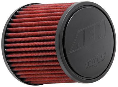 AEM Induction DryFlow Air Filter AEM-21-2011DK, Clamp-On Conical, Red