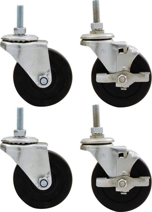 Allstar Performance ALL10163 Standard-Duty Engine Cradle Caster Wheel Kit with Locking 3-Inch Wheels