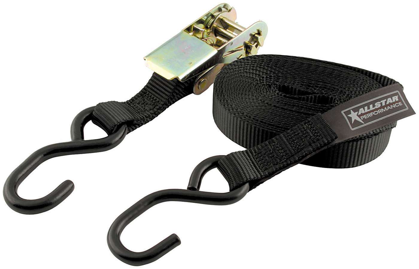 ALLSTAR PERFORMANCE ALL10180 1-Inch x 8-Foot Ratchet Tie-Down Strap, 1,000 lb Capacity, Black