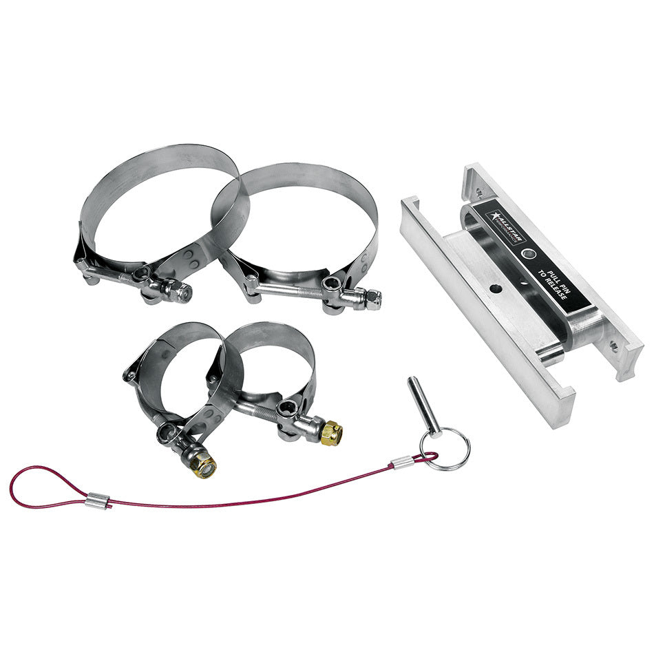 Allstar Performance ALL10513 NHRA Quick-Release Fire Extinguisher Mount for 3-3/8 in Bottles