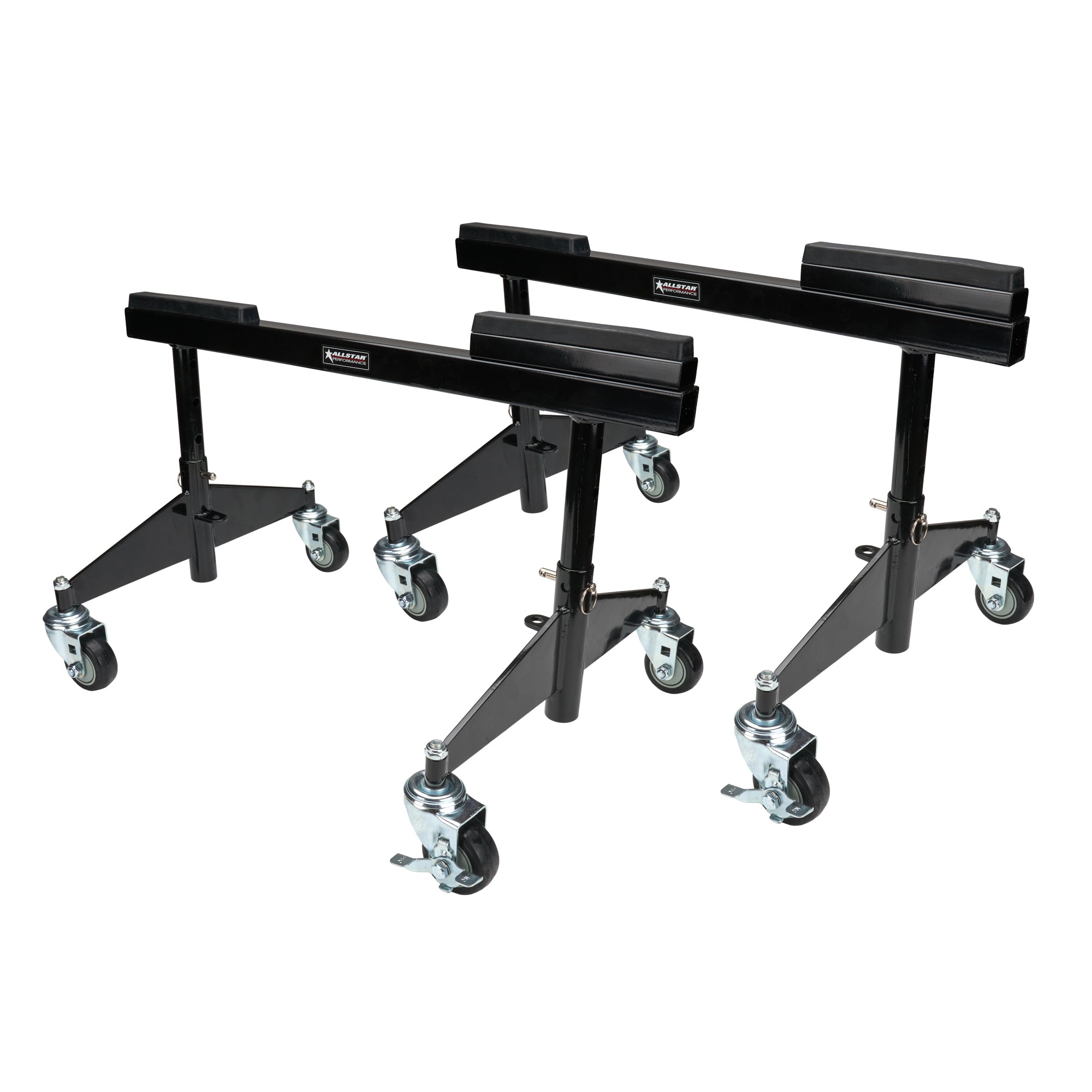 ALLSTAR PERFORMANCE ALL10626 Chassis Dollies, Black Steel, Adjustable Height, Pair