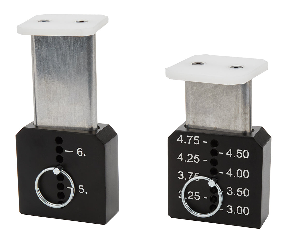 Allstar Performance ALL10721 Ride Height Gauge Blocks, 3 to 6.25 in Range, Black Anodized Aluminum, Pair