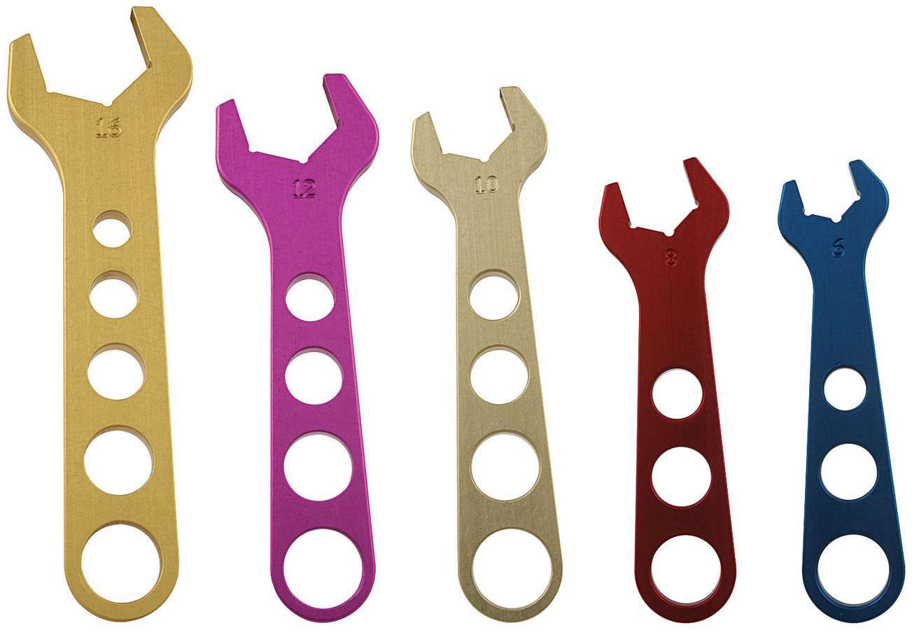 Allstar Performance ALL11100 Aluminum AN Wrench Set, 5-Piece, 6 to 16 AN