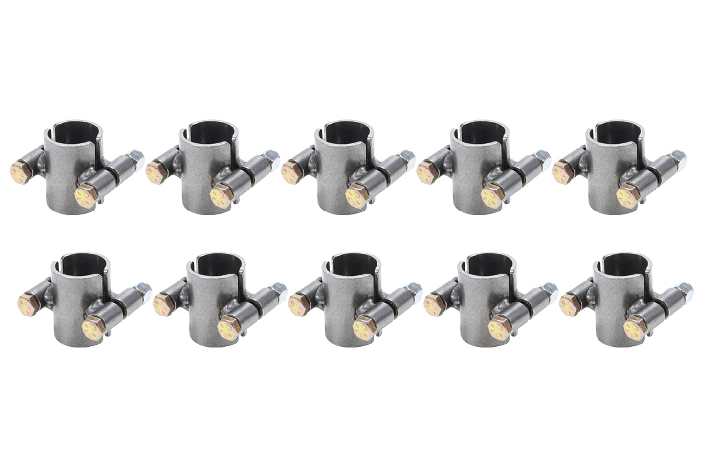 ALLSTAR PERFORMANCE Tube Clamp 1-1/4 in ID x 2 in Wide, 2-Bolt Steel, Natural Finish, Set of 10 - Part Number ALL14481-10