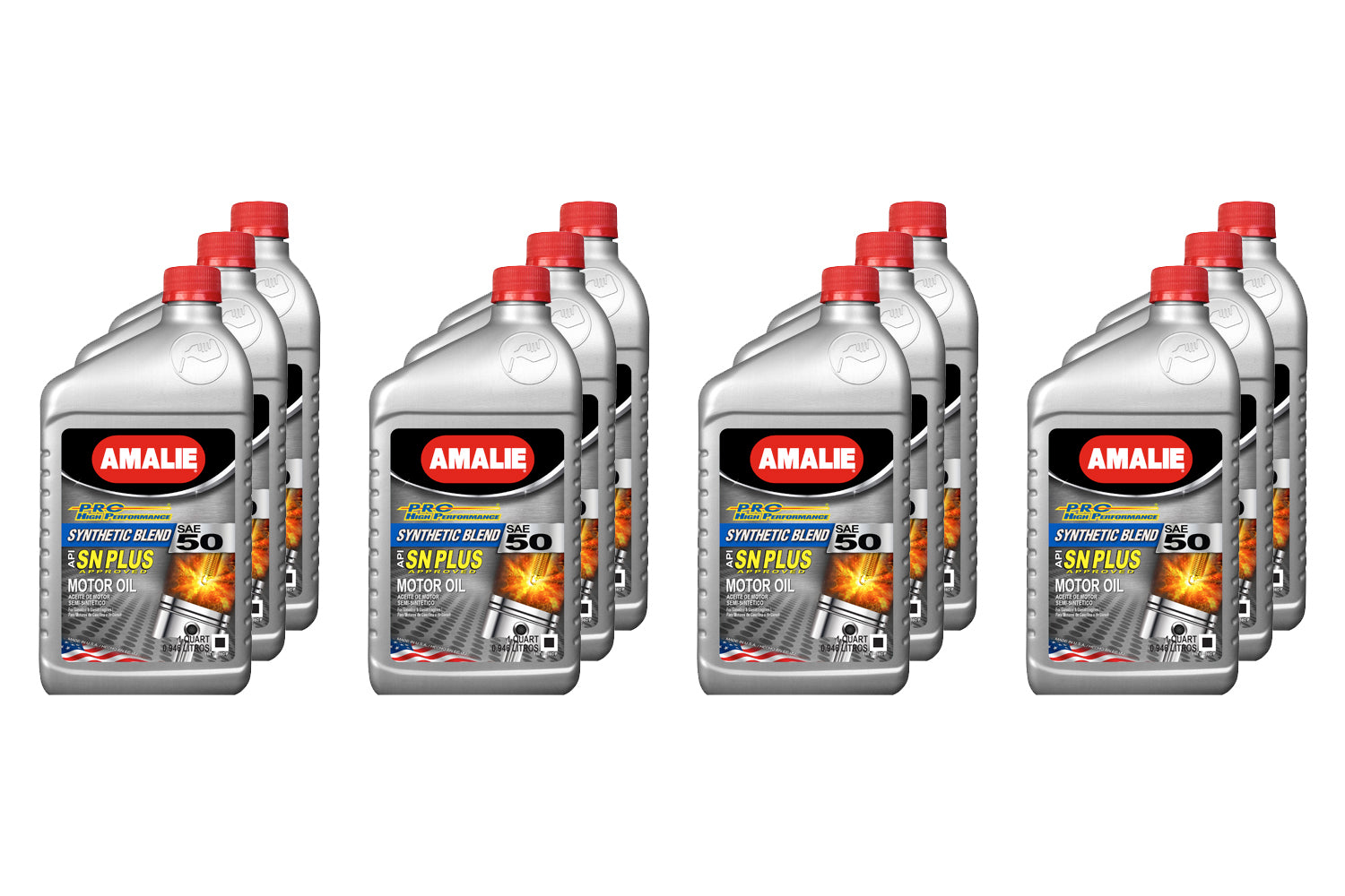 Amalie Motor Oil PRO High Perf Syn Blend Oil 50W Case 12 x 1Qt 160-65656-56