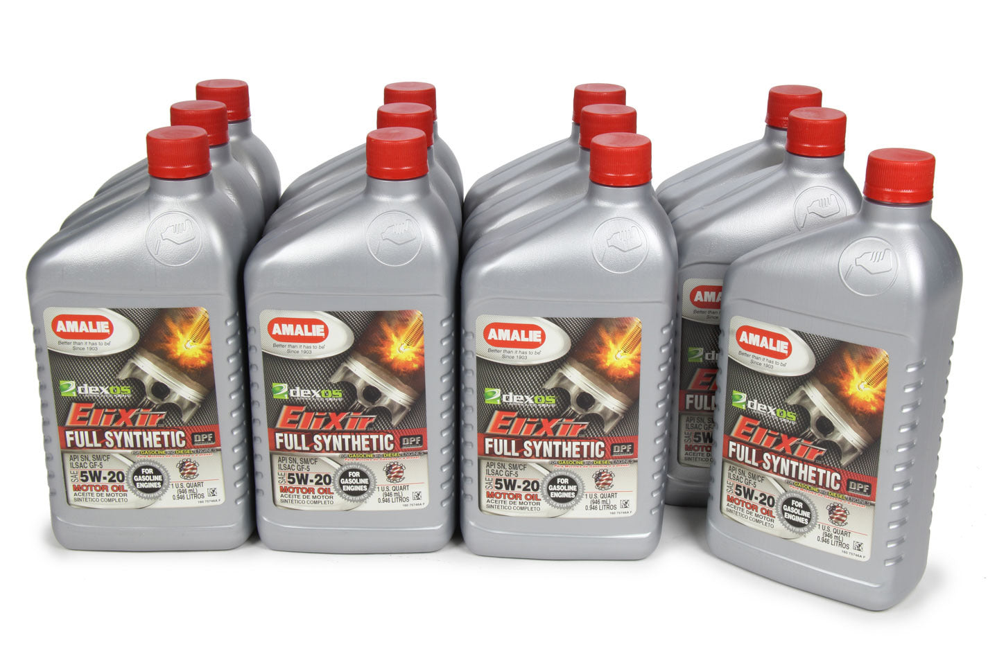 Amalie Motor Oil Elixir Full Synthetic 5w20 Dexos1 Case 12x1 Qt 160-75746-56