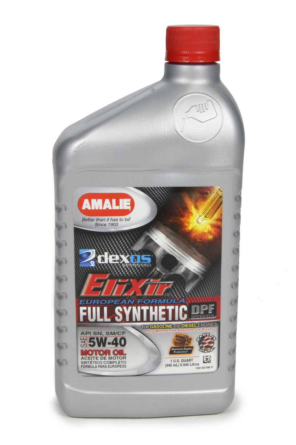 Amalie Motor Oil Elixir Full Synthetic 5w40 Dexos2 1Qt AMA65796-56