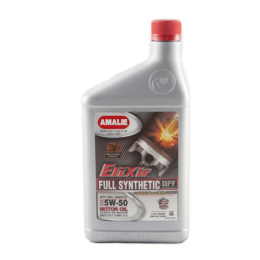 Amalie Motor Oil Elixir Full Synthetic 5w50 Oil 1Qt AMA75716-56