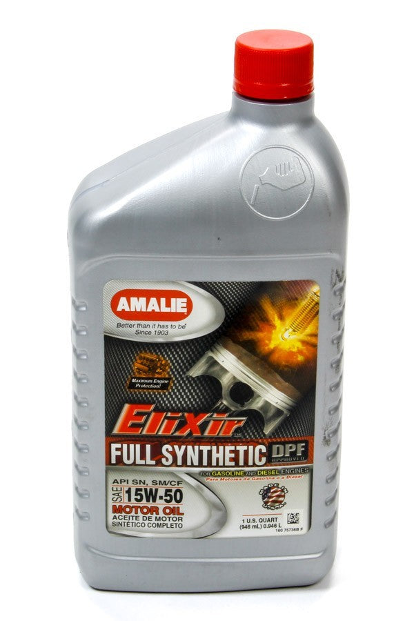 Amalie Motor Oil Elixir Full Synthetic 15w50 Oil 1Qt AMA75736-56