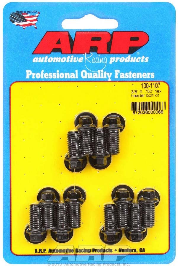 Auto Racing Products Exhaust Header Header Bolt Kit - 6pt. 3/8 x .750 UHL (12) 100-1107