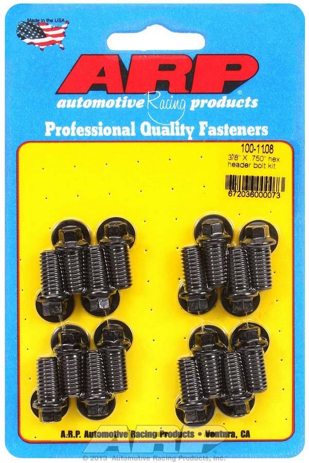 Auto Racing Products Exhaust Header Header Bolt Kit - 6pt. 3/8 x .750 UHL (16) 100-1108
