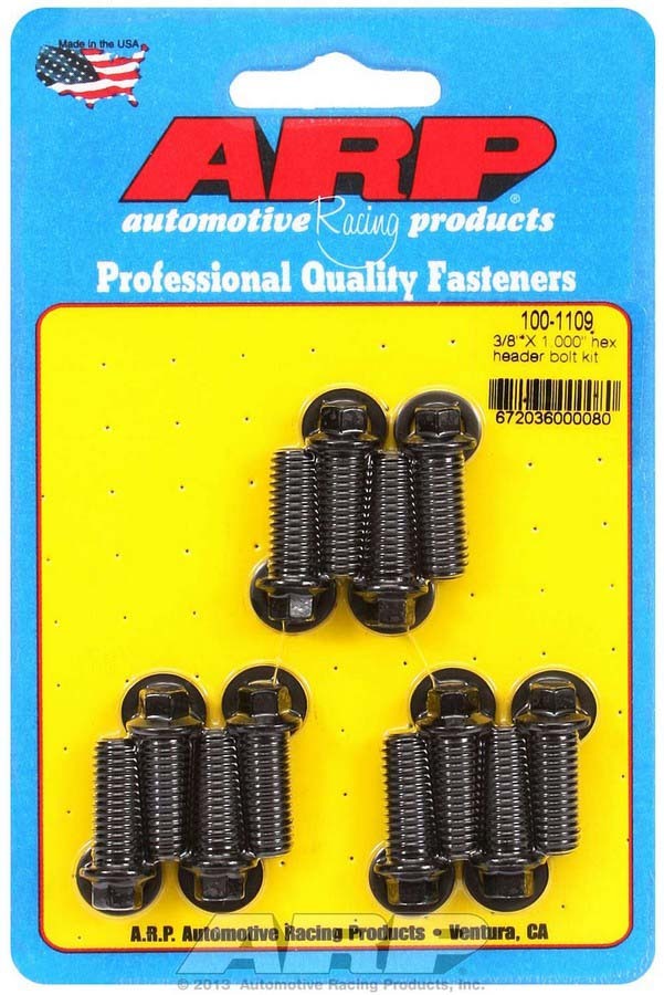Auto Racing Products Exhaust Header Header Bolt Kit - 6pt. 3/8 x 1.00 UHL (12) 100-1109