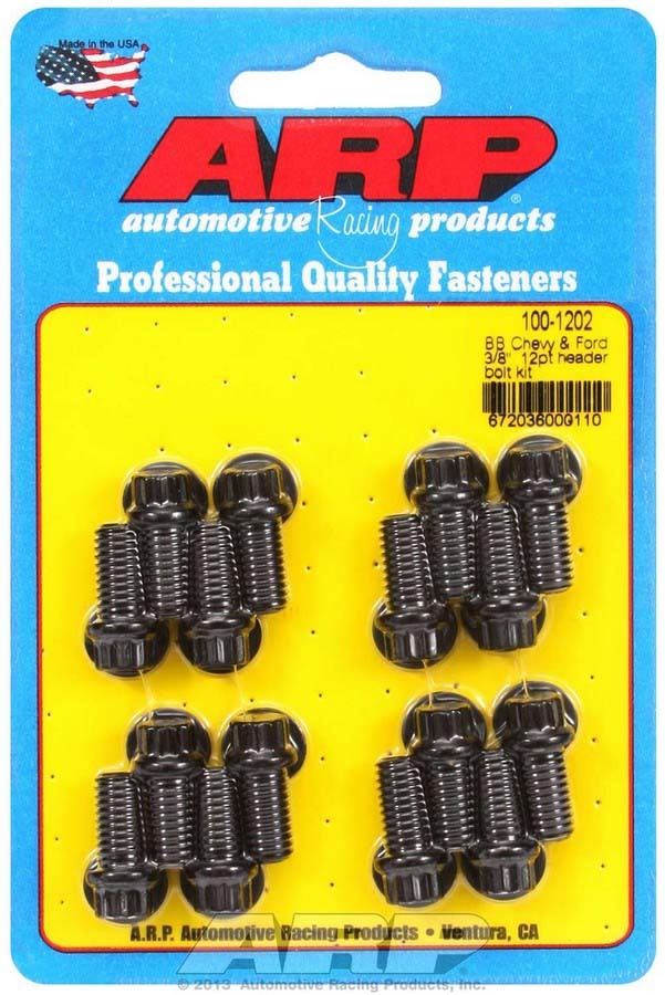 Auto Racing Products Exhaust Header Header Bolt Kit - 12pt. 3/8 x .750 UHL (16) 100-1202