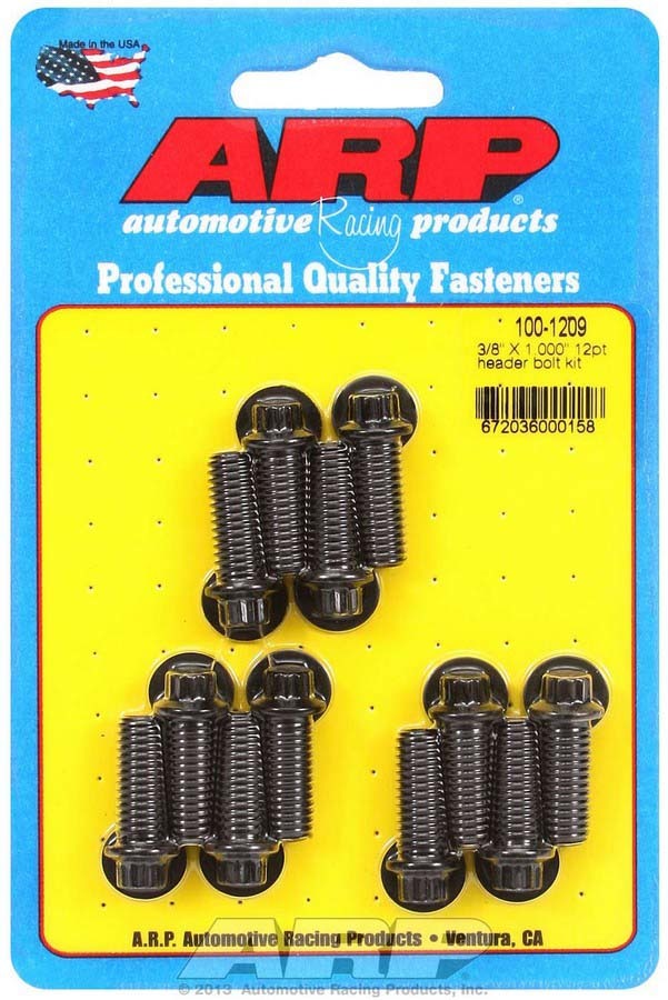 Auto Racing Products Exhaust Header Header Bolt Kit - 12pt. 3/8 x 1.00 UHL (12) 100-1209