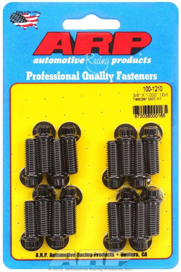 Auto Racing Products Exhaust Header Header Bolt Kit - 12pt. 3/8 x 1.00 UHL (16) 100-1210