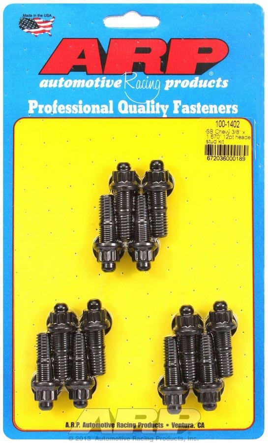 Auto Racing Products Exhaust Header Header Stud Kit - 12pt. 3/8 x 1.670 OAL (12) 100-1402