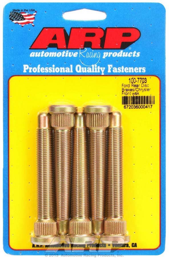 Auto Racing Products Wheel Accessory Wheel Stud Kit - 1/2-20 3.500/.625 Knurl (5) 100-7703