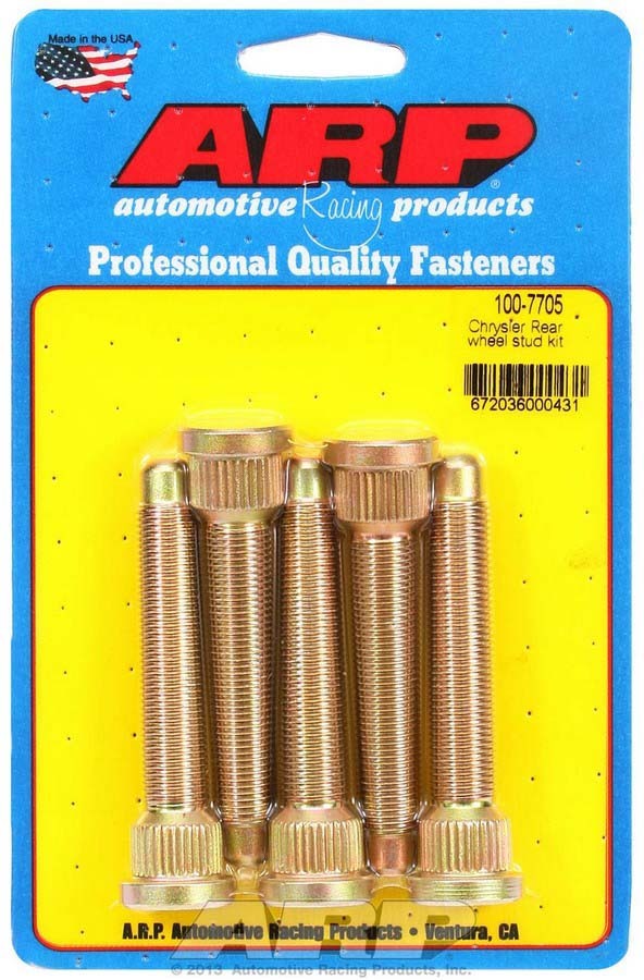 Auto Racing Products Wheel Accessory Wheel Stud Kit - 1/2-20 3.125/.680 Knurl (5) 100-7705