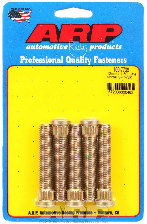 Auto Racing Products Wheel Accessory Wheel Stud Kit - M12x1.5 2.500/.509 Knurl 100-7708